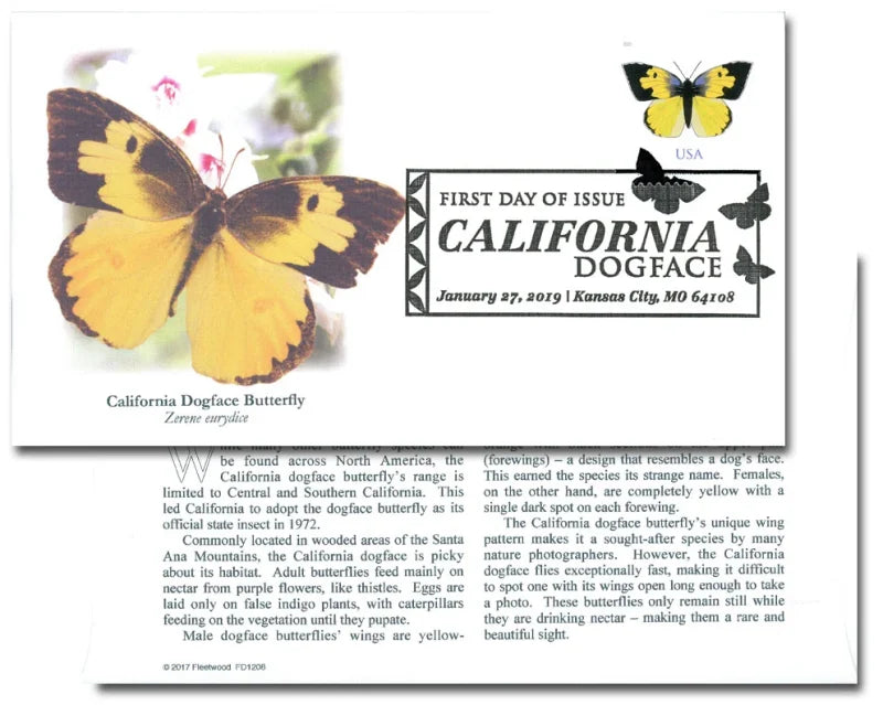 NOT Forever Stamp-$1.27 Stamps 2019 California Dogface Butterfly – Non-Machinable Surcharge, First-Class Rate