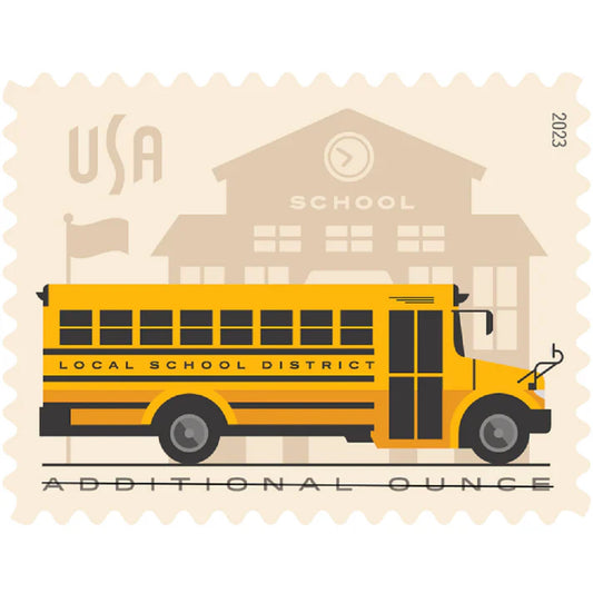 NOT Forever Stamp –Additional Ounce Stamps 2023 School Bus, First-Class Rate
