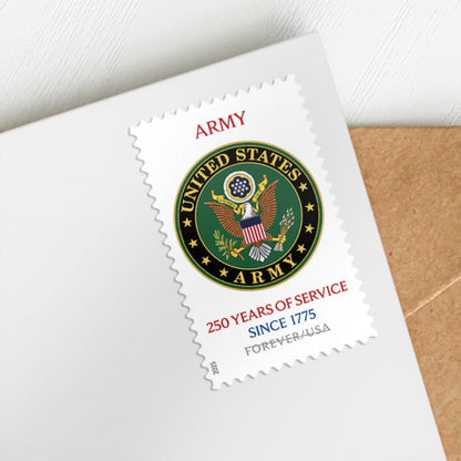 Forever Stamps 2025 Army – 250 Years of Service, Honor & Service, First-Class Postage