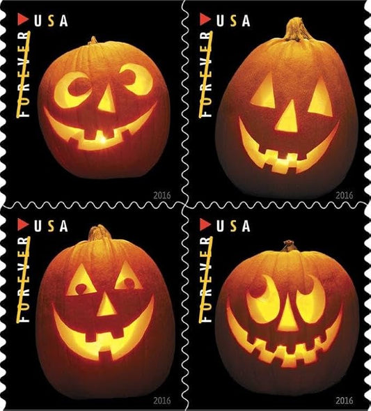 Forever Stamps 2016 Jack-O’-Lanterns – Halloween Holiday, First-Class Postage