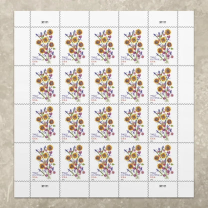 NOT Forever Stamp-Two-Ounce Stamps 2022 Sunflower Bouquet – Wedding Invitation, First-Class Rate