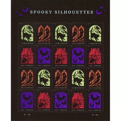 Forever Stamps 2019 Spooky Silhouettes – Halloween Holiday, First-Class Postage