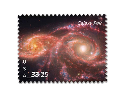 NOT Forever Stamp-$33.25 Stamps 2026 Galaxy Pair – Astronomy Collection, First-Class Rate