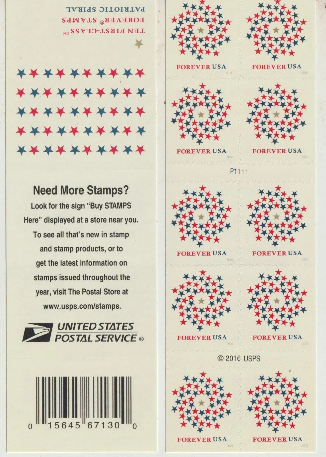 Forever Stamps 2016 Patriotic Spiral – National Pride, First-Class Postage