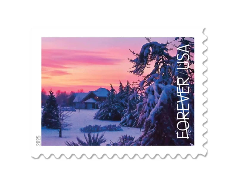 Forever Stamps 2025 Winter Scenes – Seasonal Celebration, First-Class Postage